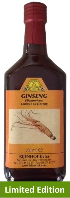 BIJENHOF BEE PRODUCTS GINSENG BIJENTONICUM VERRIJKT MET KONINGINNENBRIJ, STUIFMEEL EN HONING (700 ML)