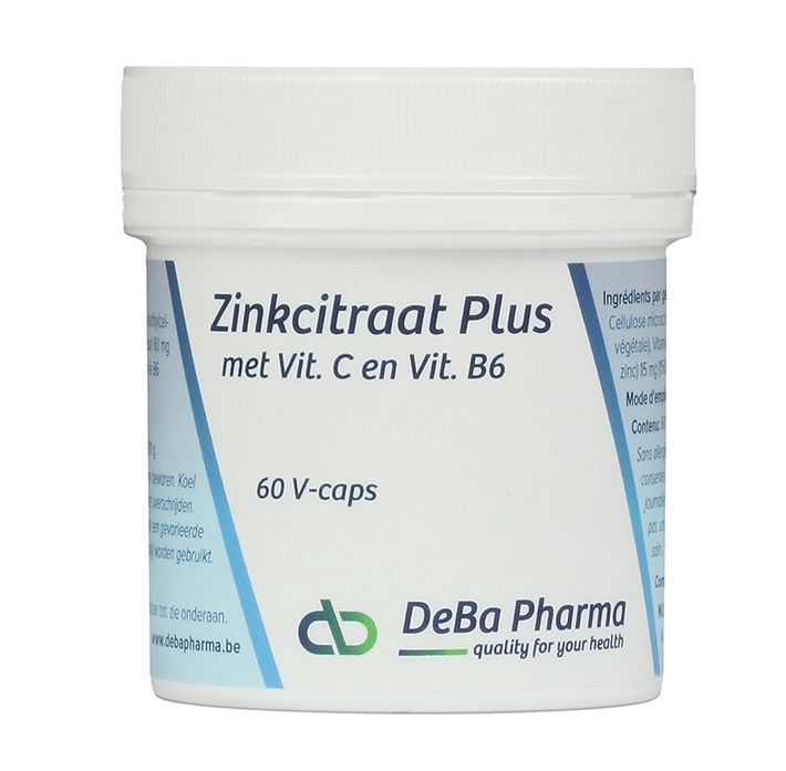 DEBA PHARMA HEALTH PRODUCTS ZINKCITRAAT PLUS (60 V-CAPS)