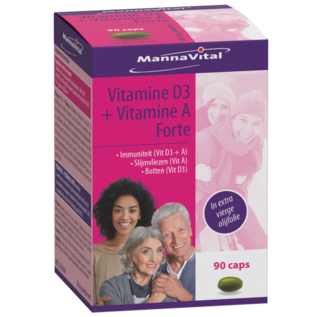 MANNAVITAL NATURAL PRODUCTS VITAMINE D3 + VITAMINE A FORTE (90 CAPS)