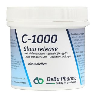 DEBA PHARMA HEALTH PRODUCTS VITAMINE C 1000 À LIBÉRATION PROLONGÉE avec BIOFLAVONOÏDES (100 COMPRIMÉS)