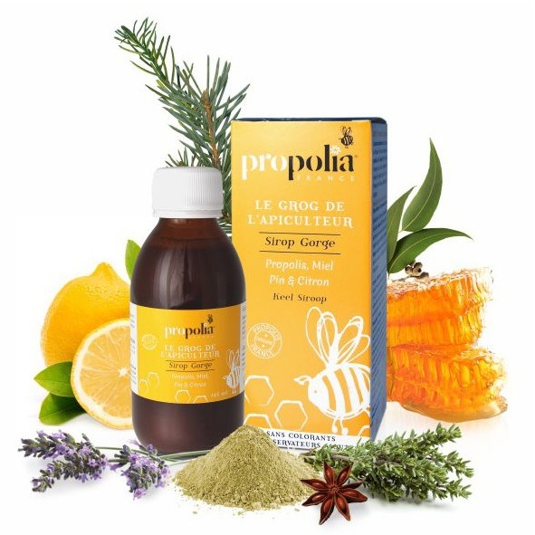 PROPOLIA BEE PRODUCTS KEELSIROOP MET PROPOLIS, HONING, DEN EN CITROEN (145 ML)