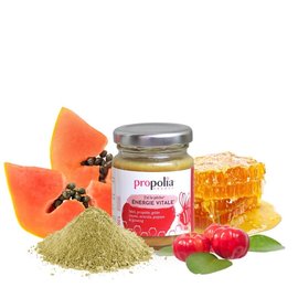 PROPOLIA BEE PRODUCTS ÉNERGIE VITALE MIEL, PROPOLIS, GELÉE ROYALE, ACÉROLA, PAPAYE & GINSENG (120 G)