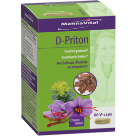 MANNAVITAL NATURAL PRODUCTS D-PRITON MET SAFFRAAN RHODIOLA VIT B (60 V-CAPS)