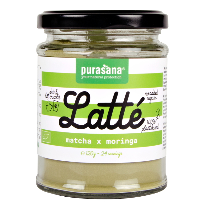 PURASANA NATURAL PROTECTION MATCHA MORINGA LATTÉ BIO (120 G)
