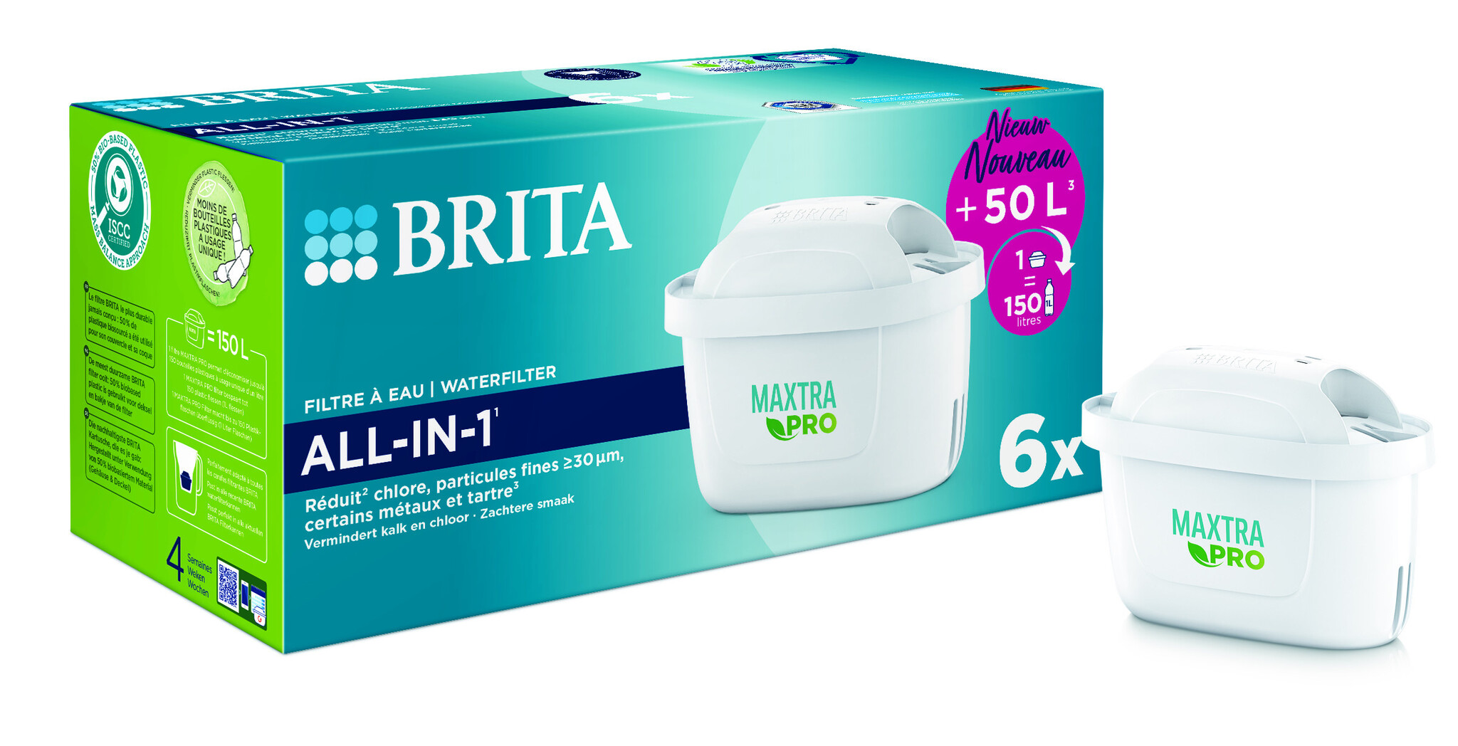 Cartouche filtrante BRITA maxtra pro expert anti tartre pack de 4