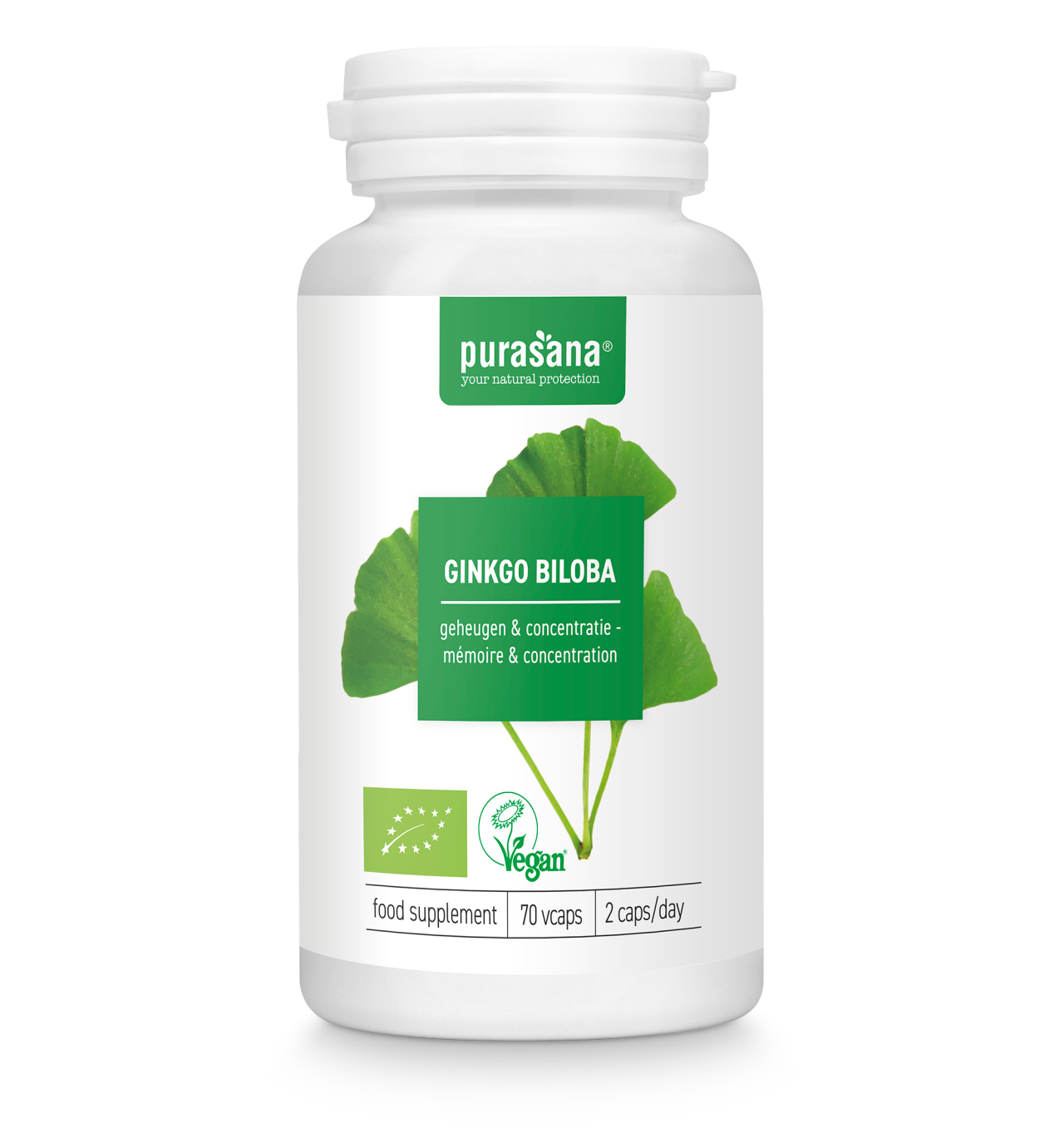 PURASANA NATURAL PROTECTION GINKGO BIO - GINKGO BILOBA 250 MG (70 V-CAPS)