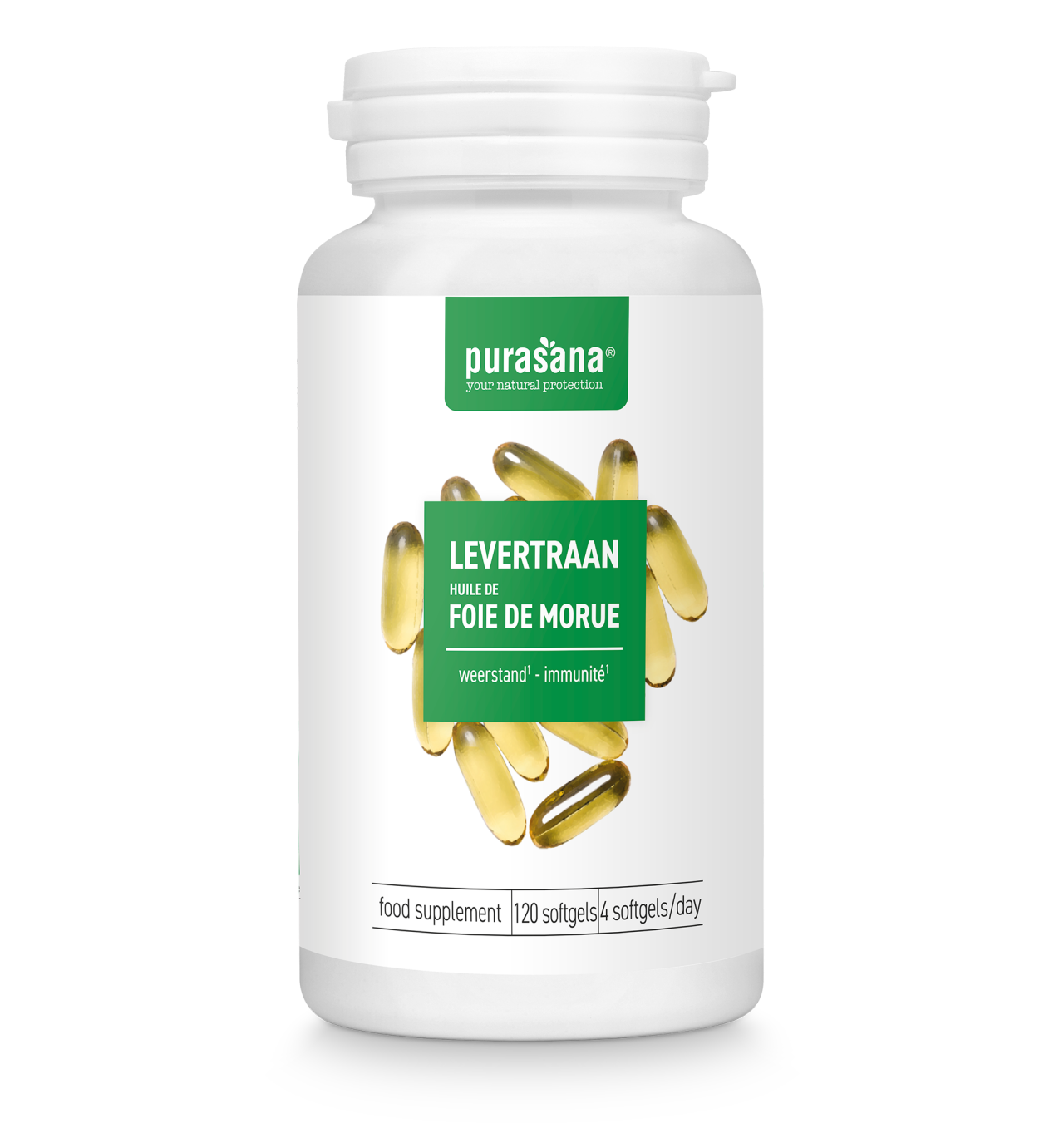 PURASANA NATURAL PROTECTION LEVERTRAAN (OMEGA 3) 270 MG (120 SOFTGELS)