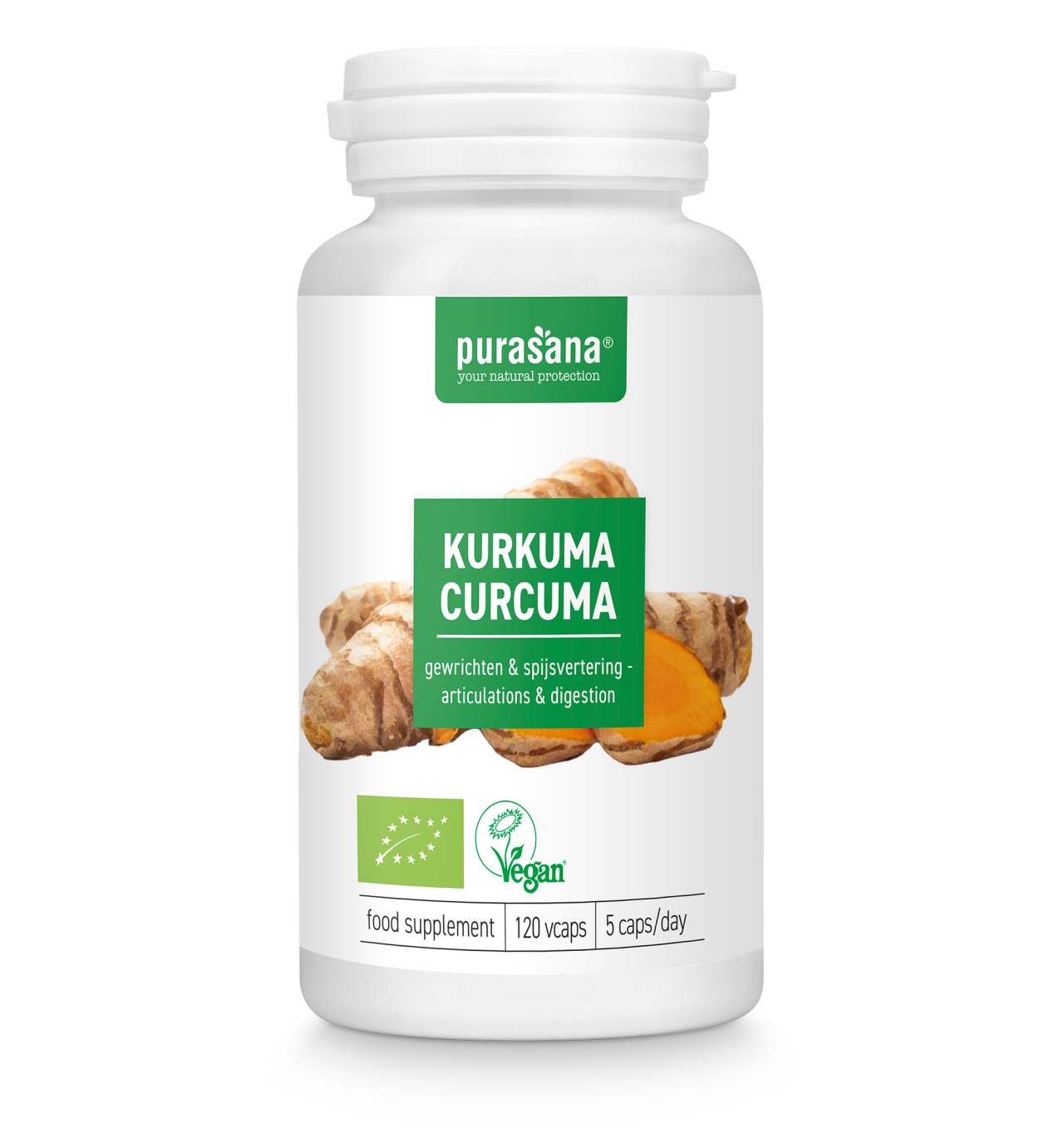 PURASANA NATURAL PROTECTION KURKUMA BIO - CURCUMA LONGA 325 MG (120 V-CAPS)