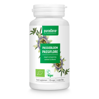 PURASANA NATURAL PROTECTION PASSIEBLOEM BIO - PASSIFLORA INCARNATA 376 MG (120 V-CAPS)