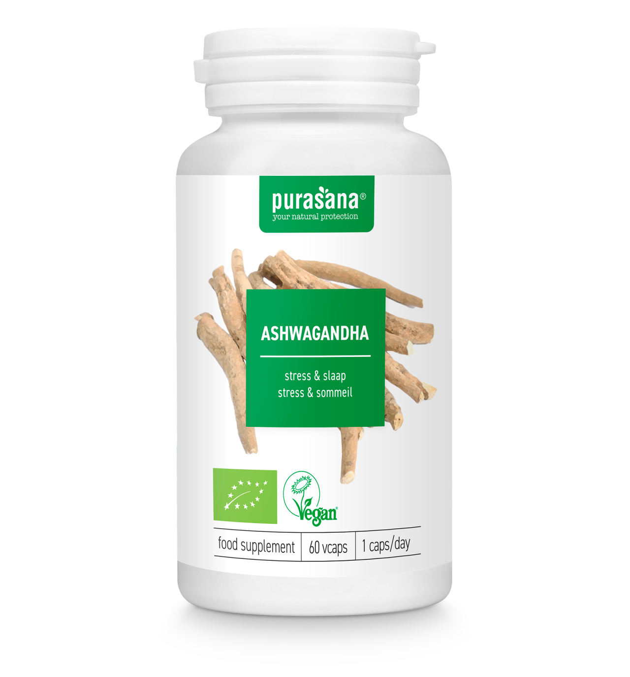 PURASANA NATURAL PROTECTION ASHWAGANDHA BIO - WITHANIA SOMNIFERA 400 MG (60 V-CAPS)