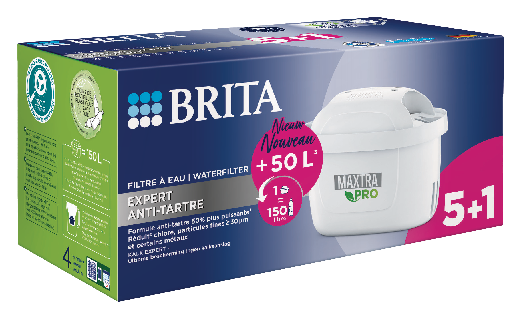 BRITA Pack de 4 cartouches filtrantes MAXTRA PRO Expert anti
