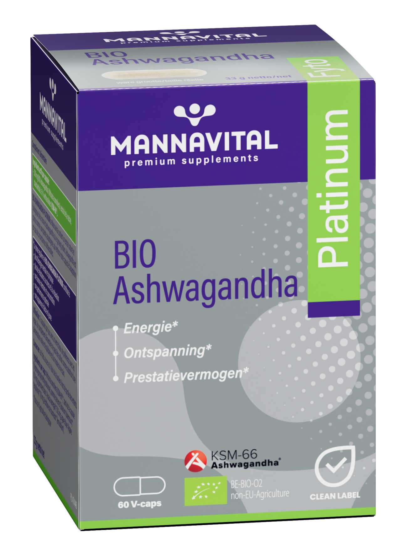MANNAVITAL NATURAL PRODUCTS ASHWAGANDHA PLATINUM BIO (60 V-CAPS)
