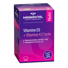 MANNAVITAL NATURAL PRODUCTS VITAMINE D3 + VITAMINE K2 FORTE (90 CAPS)