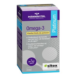 MANNAVITAL NATURAL PRODUCTS OMÉGA-3 PLATINUM HUILE DE POISSON (60 SOFTGELS)