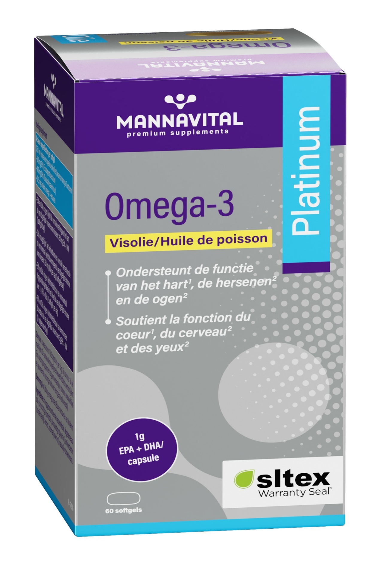 MANNAVITAL NATURAL PRODUCTS OMEGA-3 PLATINUM VISOLIE (60 SOFTGELS)