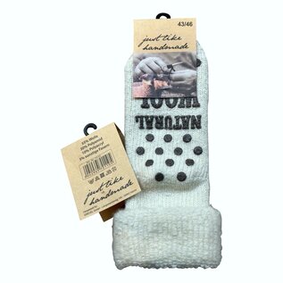 GREVEL SOCKS CHAUSSETTES D'INTÉRIEUR ANTIDÉRAPANTE ÉCRU (TAILLE 43-46)
