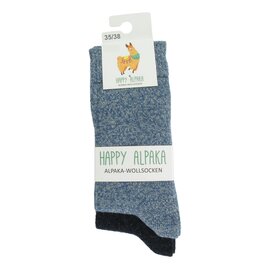 GREVEL SOCKS HAPPY ALPAKA SOKKEN DUOPACK JEANS/MARINE (MAAT 35/38)