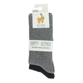 GREVEL SOCKS HAPPY ALPAKA SOKKEN DUOPACK GRIJS/ANTRACIET (MAAT 43/46)