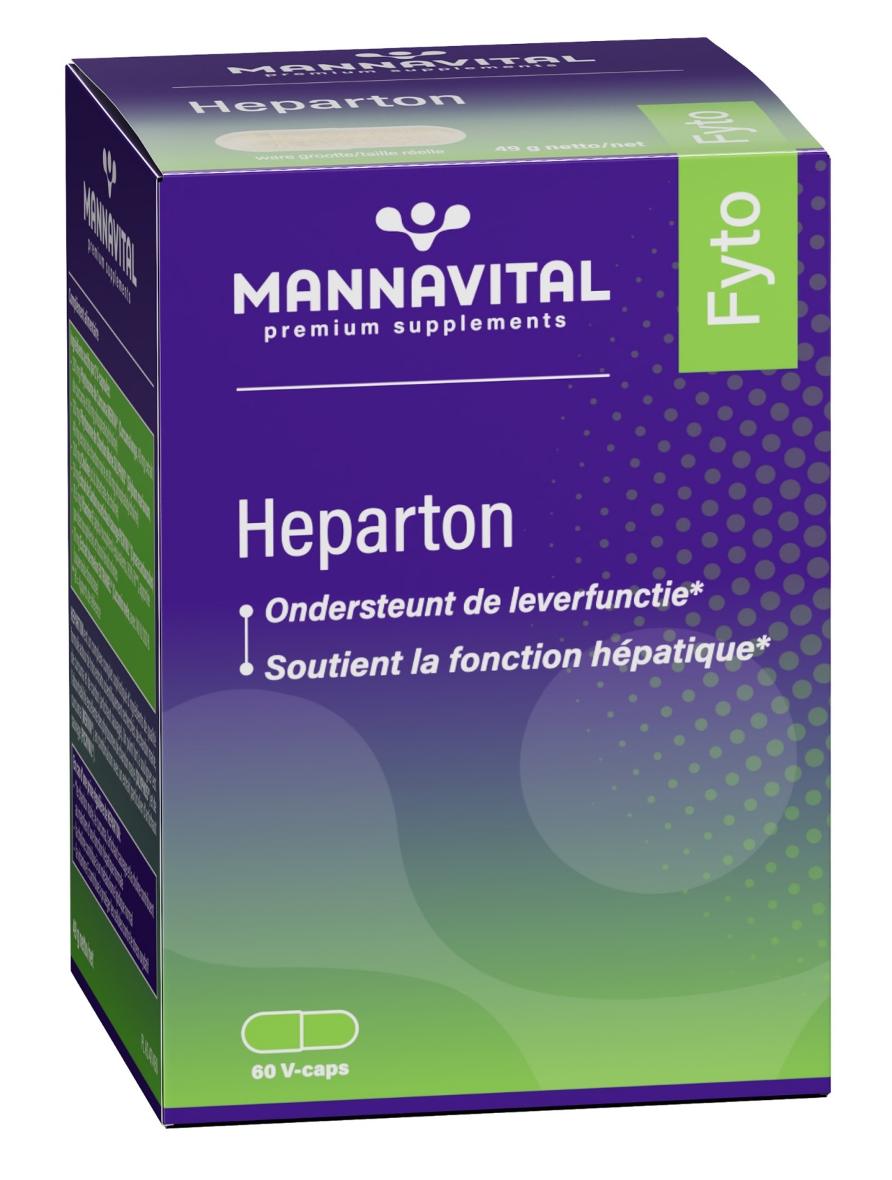 MANNAVITAL NATURAL PRODUCTS HEPARTON - ONDERSTEUNT DE LEVERFUNCTIE (60 V-CAPS)