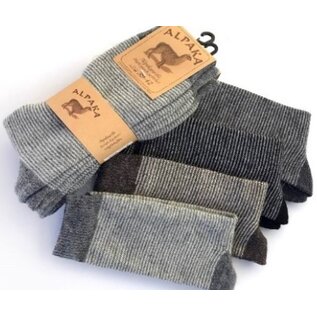 GREVEL SOCKS ALPACA SOKKEN FIJNE STREEPJES  DONKERGRIJS DUOPACK  (MAAT 43/46)