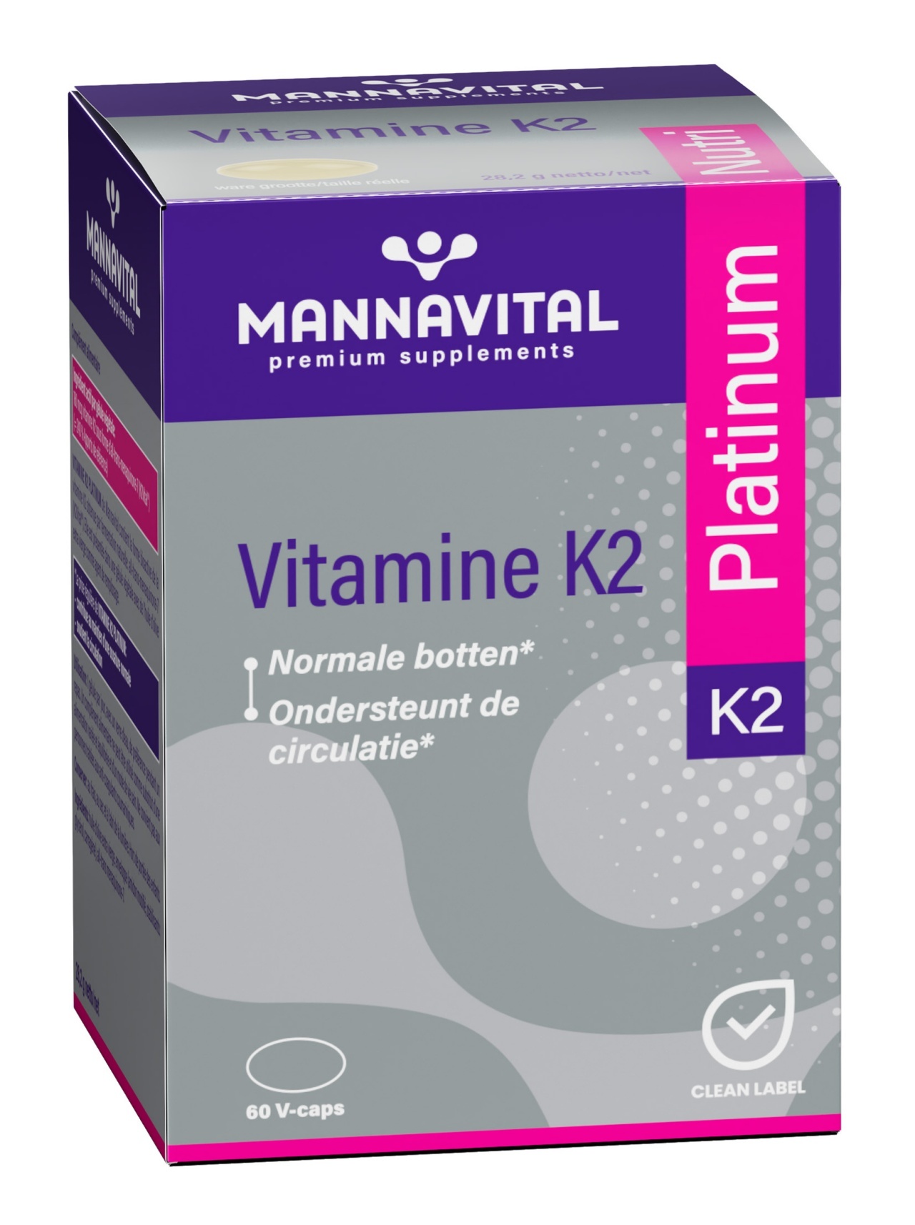 MANNAVITAL NATURAL PRODUCTS VITAMINE K2 PLATINUM (60 V-CAPS)