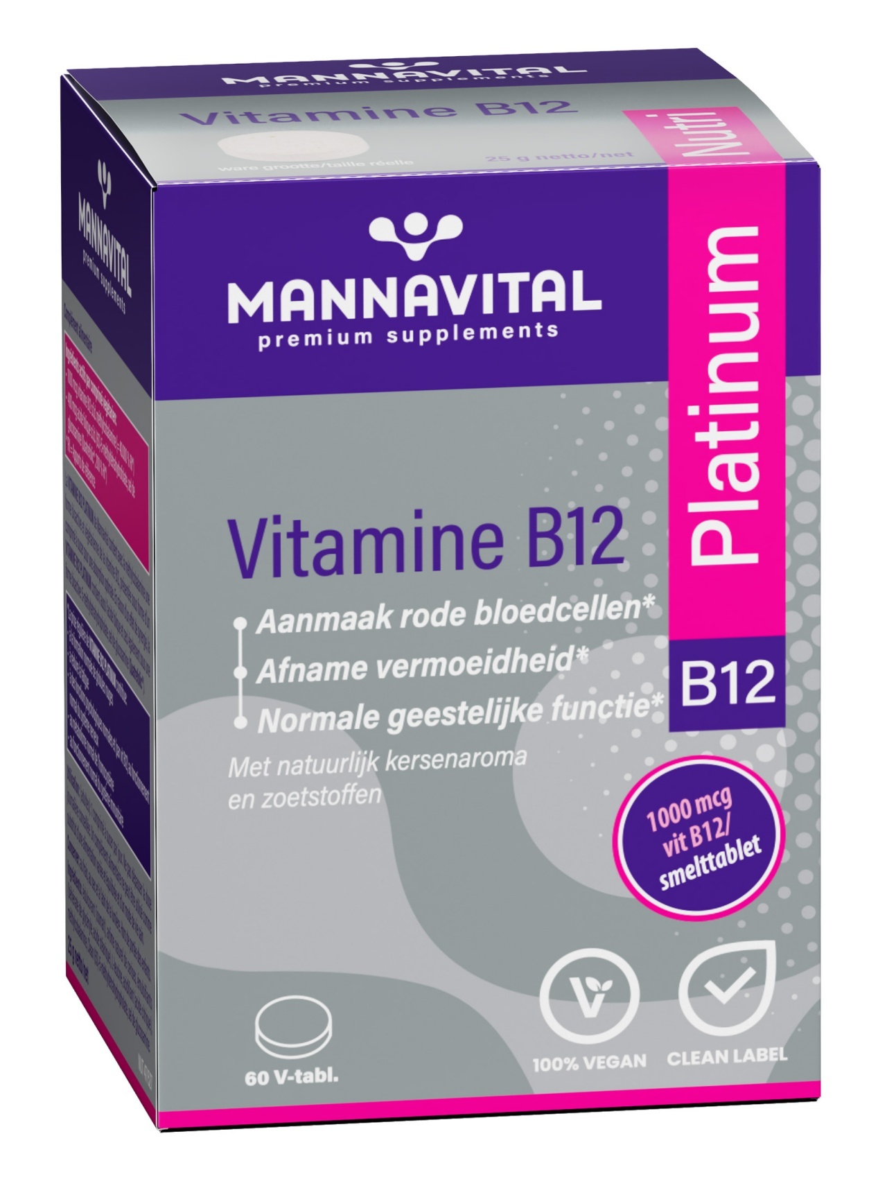 MANNAVITAL NATURAL PRODUCTS VITAMINE B12 PLATINUM (60 V-TABLETTEN)