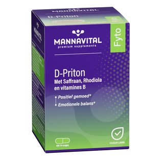 MANNAVITAL NATURAL PRODUCTS D-PRITON AU SAFRAN,  RHODIOLA & VIT. B  (60 V-CAPS)