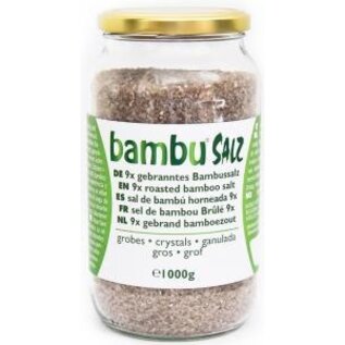 BAMBU SALZ SEL DE BAMBOU BRÛLÉ 9X EN GROS GRAINS (1 KG)