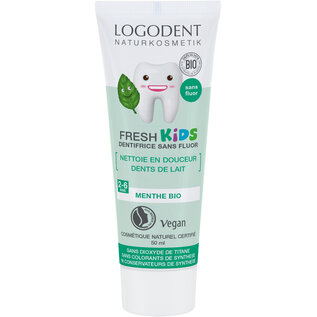 LOGONA  NATURKOSMETIK LOGODENT FRESH KIDS DENTIFRICE À LA MENTHE SANS FLUOR (50 ML)