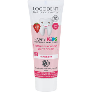 LOGONA  NATURKOSMETIK LOGODENT FRESH KIDS DENTIFRICE À LA FRAISE SANS FLUOR (50 ML)