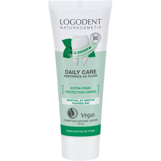 LOGONA  NATURKOSMETIK LOGODENT DAILY CARE DENTIFRICE MENTHOL ET MENTHE POIVRÉE AU FLUOR (75 ML)