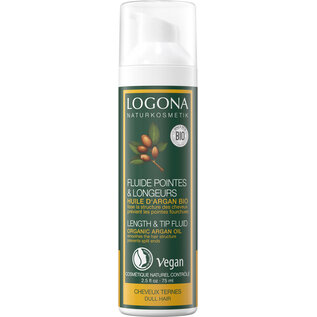 LOGONA  NATURKOSMETIK FLUIDE POINTES ET LONGEURS  AVEC HUILE D'ARGAN BIO (75 ML)