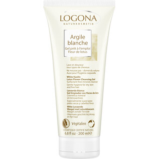 LOGONA  NATURKOSMETIK ARGILE BLANCHE GEL PRÊT À L'EMPLOI FLEUR DE LOTUS (200 ML)