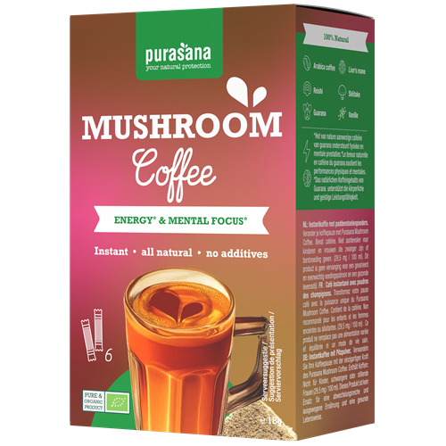 PURASANA NATURAL PROTECTION INSTANT MUSHROOM KOFFIE BIO (6 X 3 G)