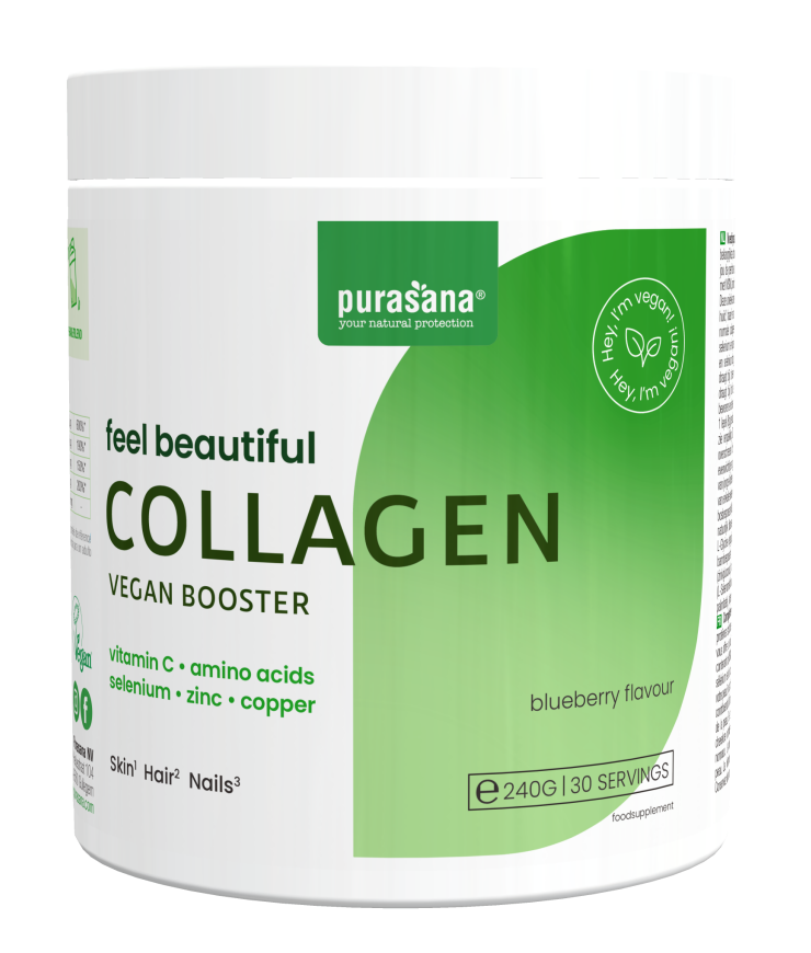 PURASANA NATURAL PROTECTION FEEL BEAUTIFUL VEGAN COLLAGEEN BOOSTER BLAUWE BES (240 G)