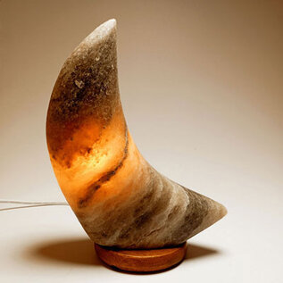 HIMALAYA LAMPS HIMALAYA ZOUTLAMP GRIJZE MAAN (HOUTEN VOET)