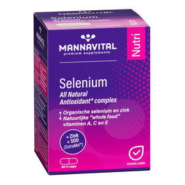 MANNAVITAL NATURAL PRODUCTS SÉLÉNIUM ALL NATURAL ANTIOXIDANT COMPLEX + ZINC & SOD (60 V-CAPS)