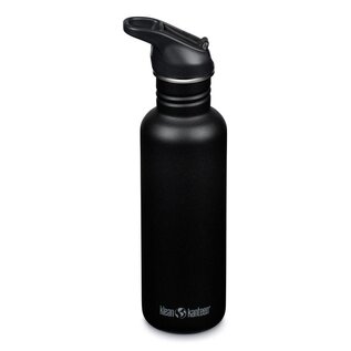 KLEAN KANTEEN CLASSIC GOURDE AVEC BOUCHON FLIP/SPORT - NOIR (800 ML)