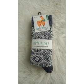 GREVEL SOCKS 2-PACK CHAUSSETTES JACQUARD EN ALPAKA MARINE/NOIR (TAILLE 43/46)