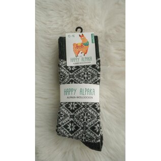 GREVEL SOCKS 2-PACK ALPAKA SOKKEN JACQUARD GROEN/ZWART (MAAT 35/38)