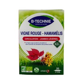B-TECHNIE VIGNE ROUGE ET HAMAMÉLIS BIO (20 AMPOULES)