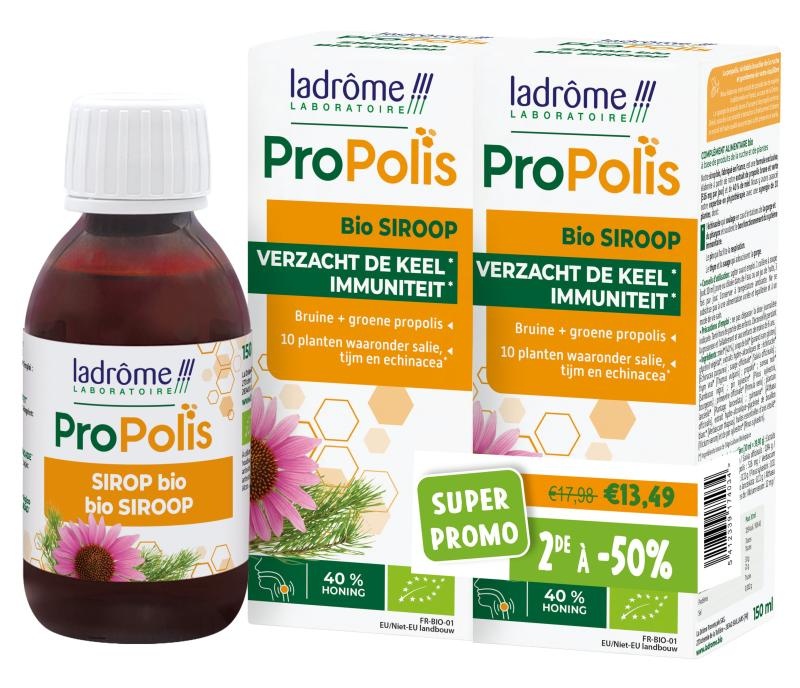 LADRÔME LABORATOIRE DUOPACK - PROPOLIS KRUIDENBORSTSIROOP + HONING (2 x 150 ML)