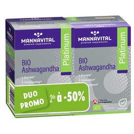 MANNAVITAL NATURAL PRODUCTS ASHWAGANDHA PLATINUM BIO (2 x 60 V-CAPS) - PROMOTION !!!