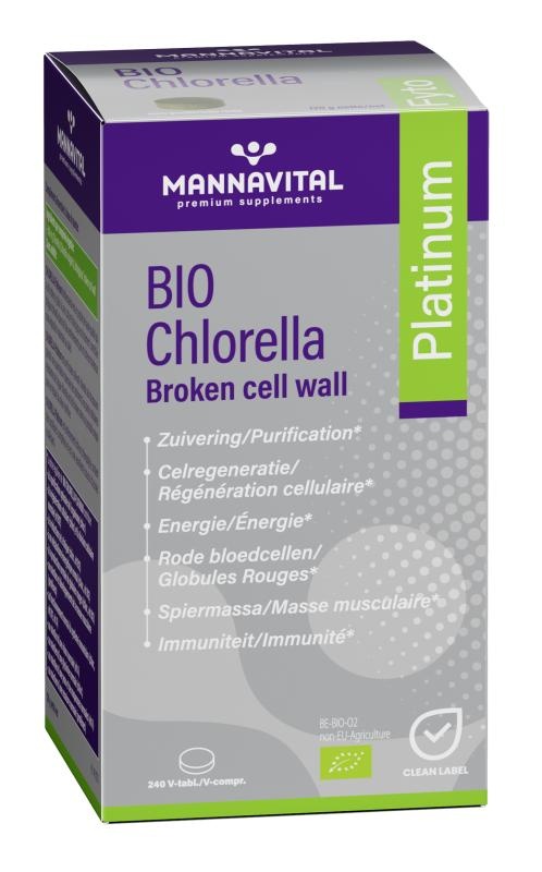 MANNAVITAL NATURAL PRODUCTS BIO CHLORELLA BROKEN CELL WALL PLATINUM (240 V-TABLETTEN)