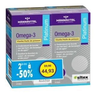 MANNAVITAL NATURAL PRODUCTS DUOPACK OMEGA-3 PLATINUM VISOLIE (2 X 60 SOFTGELS)