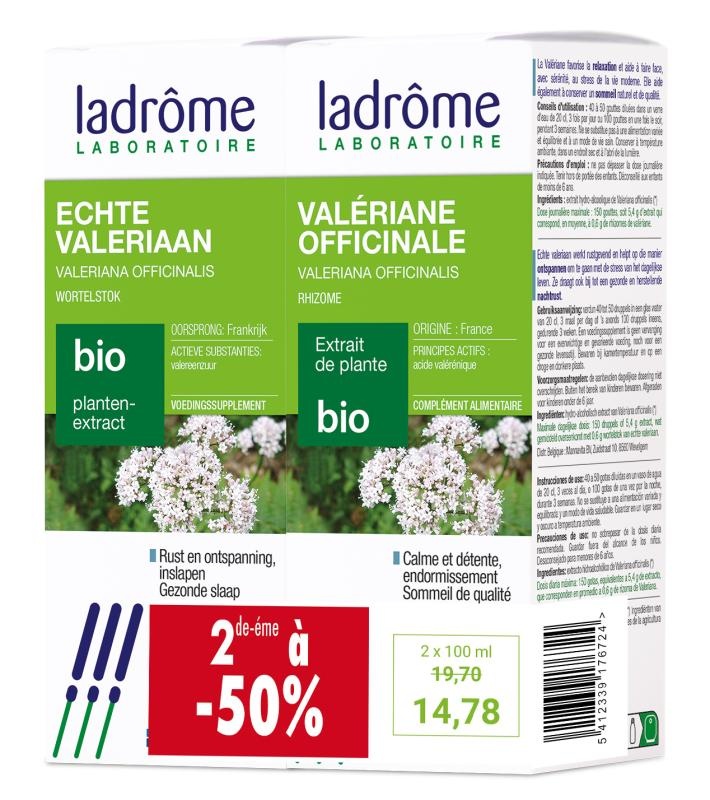 LADRÔME LABORATOIRE DUOPACK VALERIAAN ECHTE - VALERIANA OFFICINALIS BIO EXTRACT (2 X 100 ML)