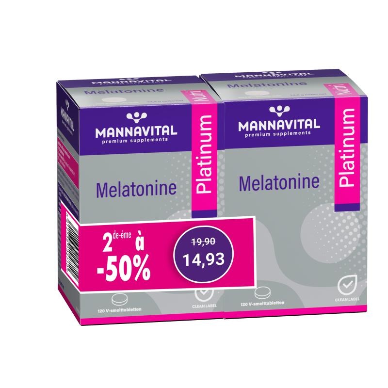 MANNAVITAL NATURAL PRODUCTS DUOPACK MELATONINE PLATINUM (2 x 120 V-SMELTTABLETTEN)