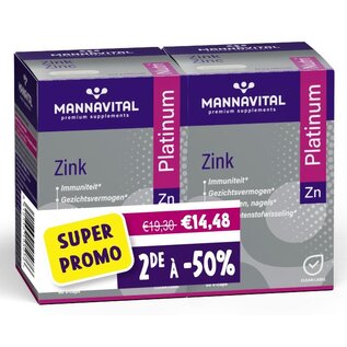 MANNAVITAL NATURAL PRODUCTS DUO PACK ZINC PLATINUM (2 X 60 V-CAPS)