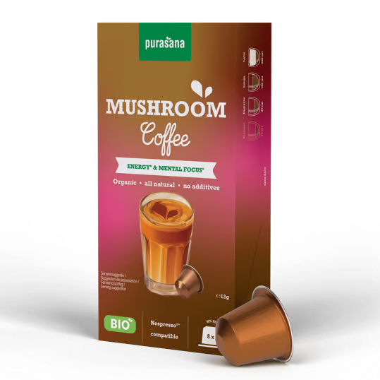PURASANA NATURAL PROTECTION INSTANT MUSHROOM KOFFIE BIO CAPSULES (8 X 1,5 G)