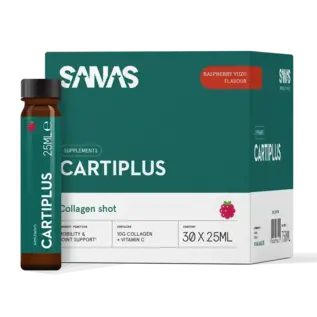 SANAS SPORTS NUTRITION CARTIPLUS - SHOT DE COLLAGÈNE AU GOÛT FRAMBOISE-YUZU (30 X 25 ML)